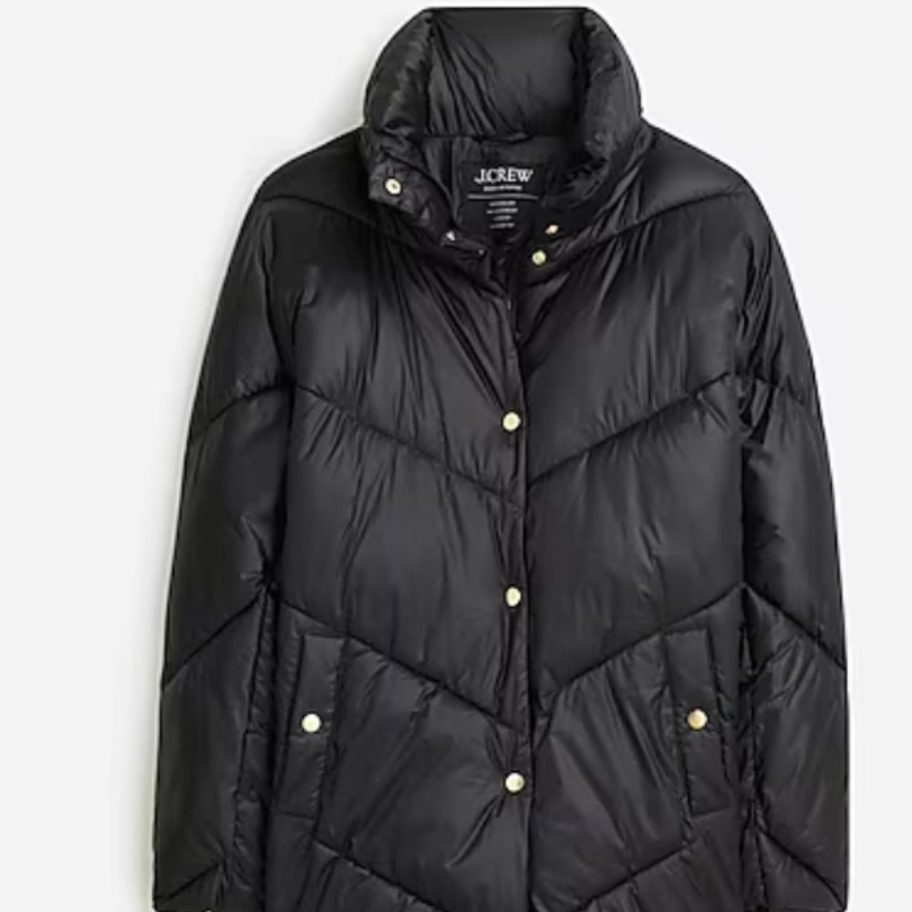 J. Crew Villa puffer coat with PrimaLoft in Black (PXXS- NEVER WORN)